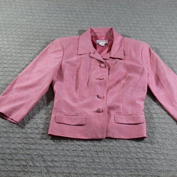Vintage Talbots Women's Sz 6 Pink 5 Button 3/4 Sleeve Blazer - Picture 1 of 5